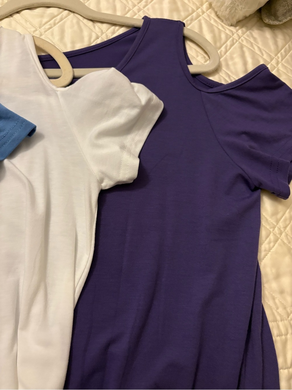 Women's V-Neck Cold Shoulder Tops - Blue, White & Purple 3 pack bundle - Picture 5 of 7